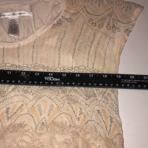 Diane Von Furstenberg DVF size 10 vintage silk lined  Tank sheer scoop neck - Picture 12 of 15